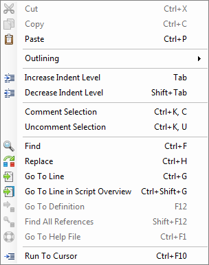 FreeForm Script Editor Right-Click Menu FreeForm Script Editor Right-Click Menu